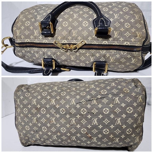 LOUIS VUITTON Encre Idylle Monogram Speedy 30 Bandouliere Satchel Bag Black/Grey - Picture 6 of 16